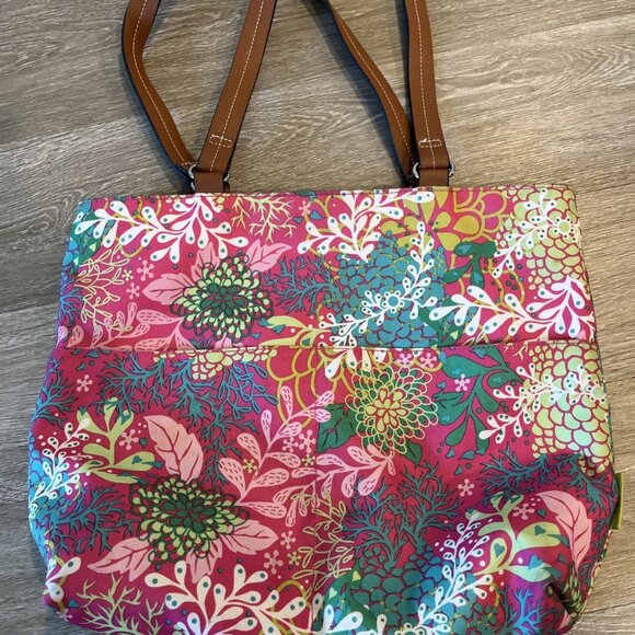 LILY BLOOM Pink Floral Coral Reef Shoulder Tote bag - Picture 5 of 9